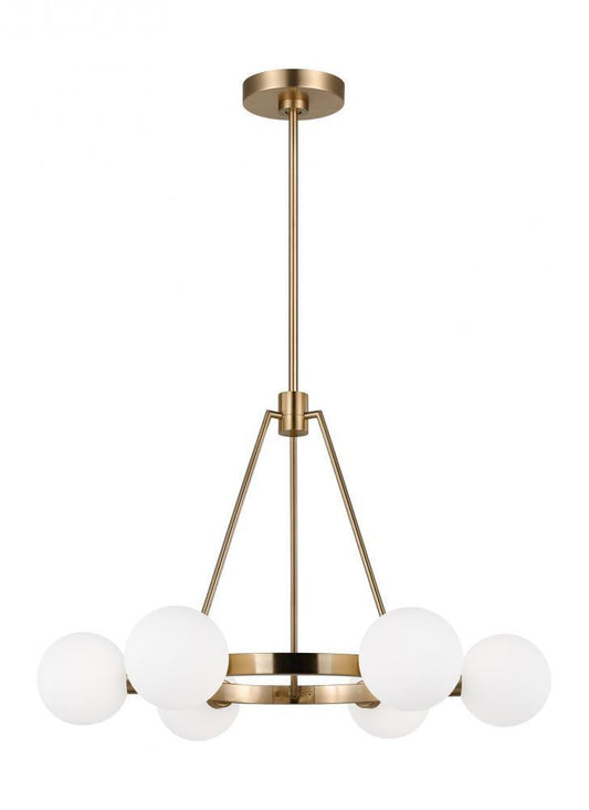 Visual Comfort Studio Clybourn 6 Light Chandelier Satin Brass