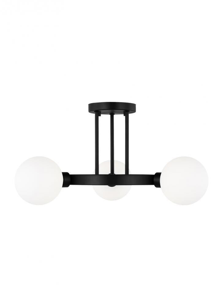 Visual Comfort Studio Clybourn 3 Light Semi-Flush Mount Midnight Black