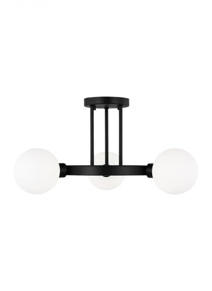 Visual Comfort Studio Clybourn 3 Light Semi-Flush Mount Midnight Black