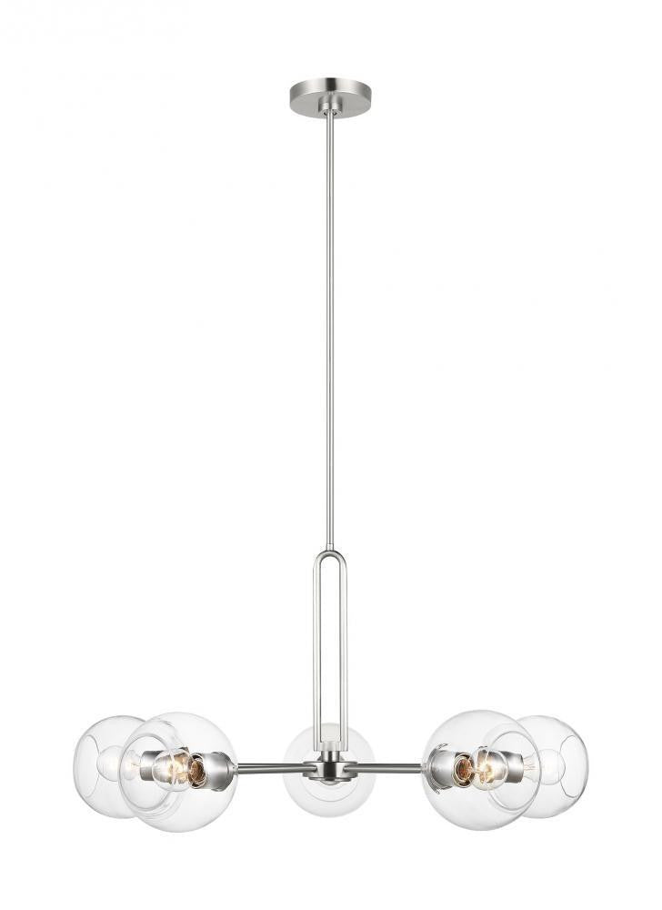 Visual Comfort Studio Codyn 5 Light Large LED Chandelier Brushed Nickel