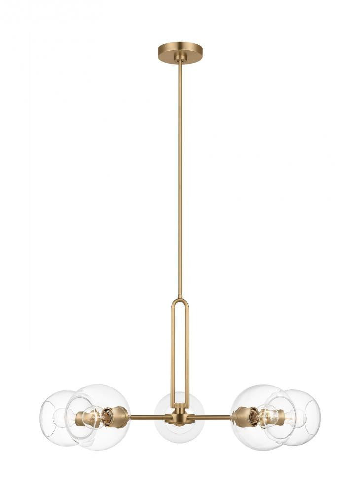 Visual Comfort Studio Codyn 5 Light Large LED Chandelier Satin Brass