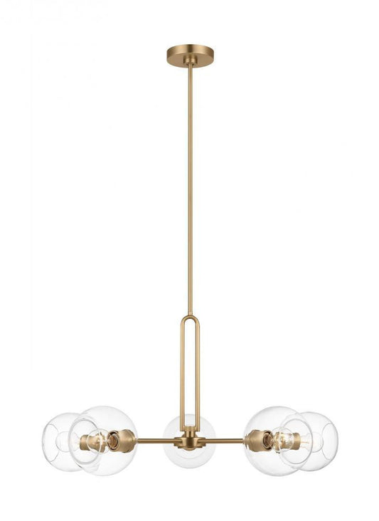 Visual Comfort Studio Codyn 5 Light Large LED Chandelier Satin Brass