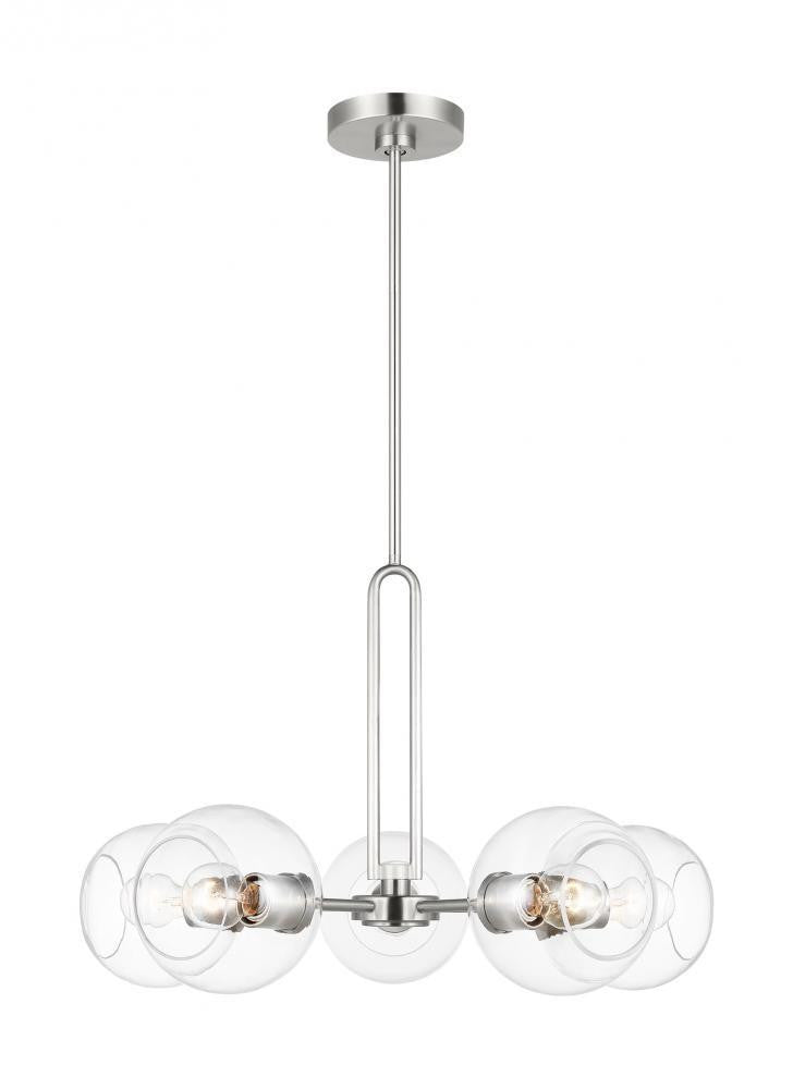 Visual Comfort Studio Codyn 5 Light Medium LED Chandelier Brushed Nickel