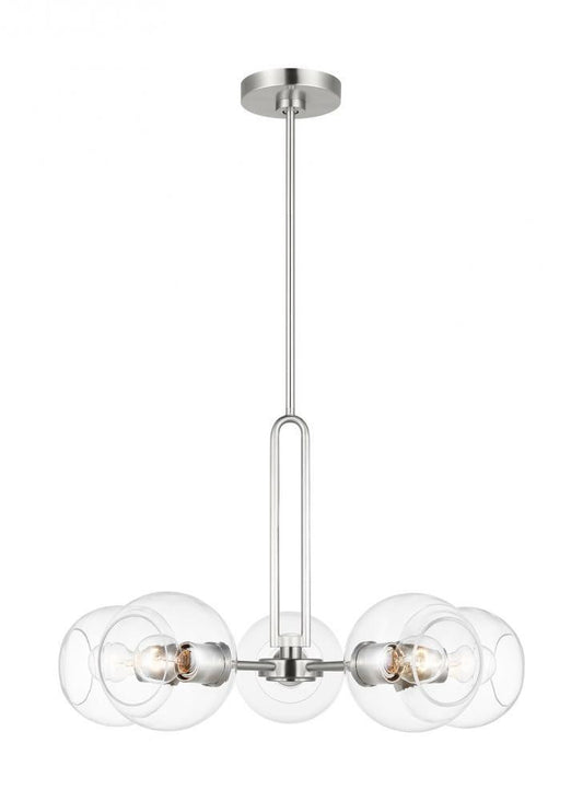 Visual Comfort Studio Codyn 5 Light Medium LED Chandelier Brushed Nickel