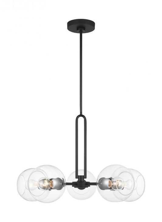 Visual Comfort Studio Codyn 5 Light Medium LED Chandelier Midnight Black
