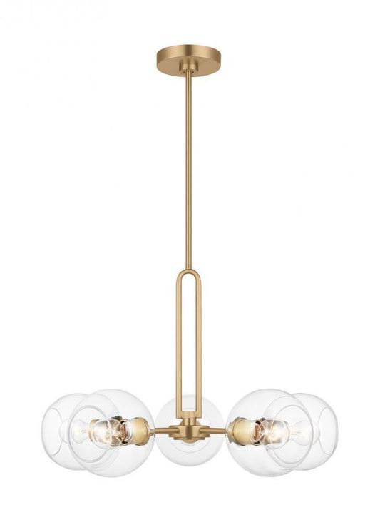Visual Comfort Studio Codyn 5 Light Medium LED Chandelier Satin Brass