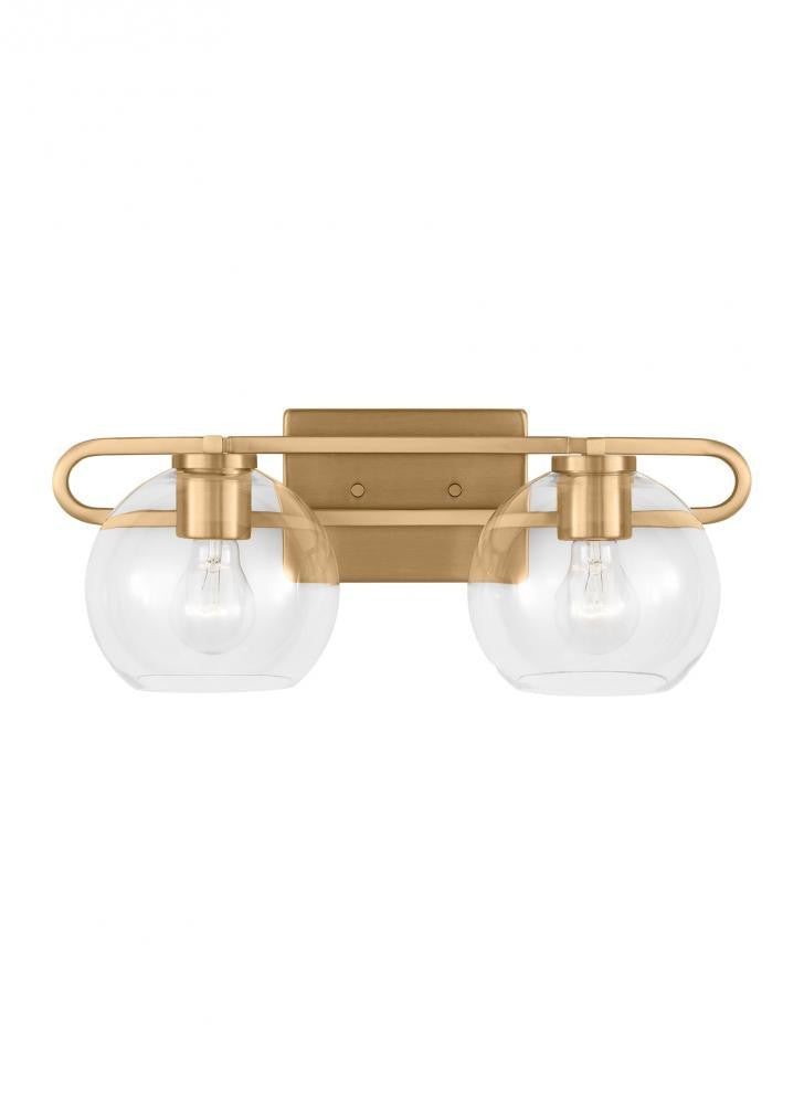 Visual Comfort Studio Codyn 2 Light Bath Wall Sconce Satin Brass