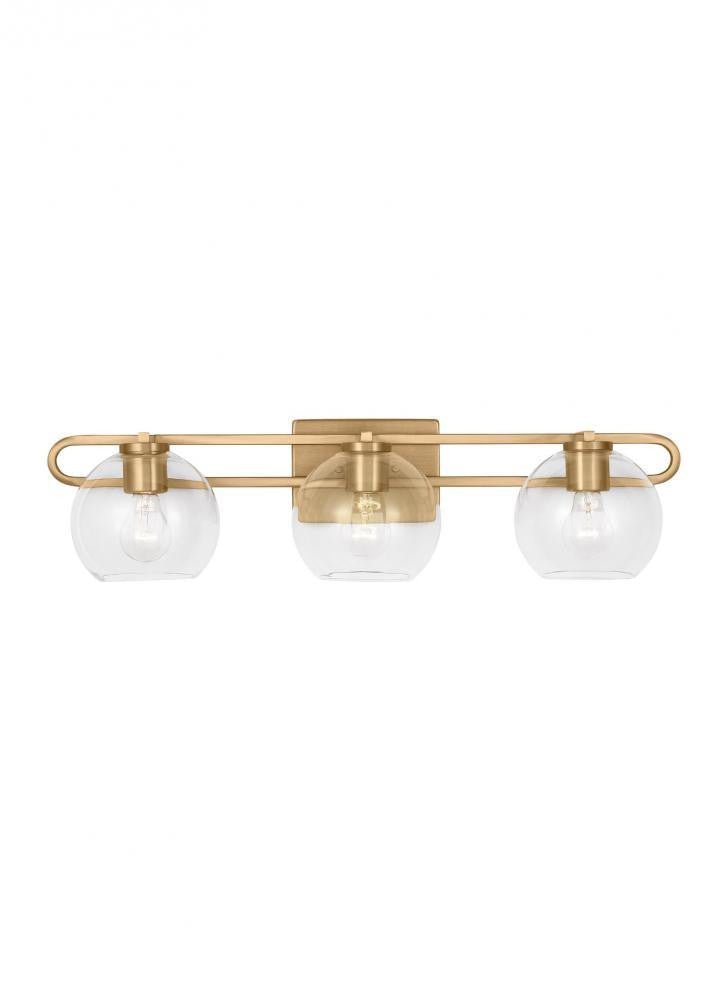 Visual Comfort Studio Codyn 3 Light Bath Wall Sconce Satin Brass