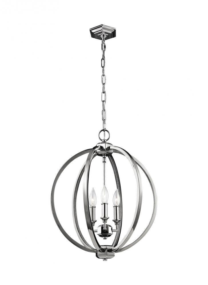 Visual Comfort Studio Corinne 3 Light Medium Pendant Polished Nickel