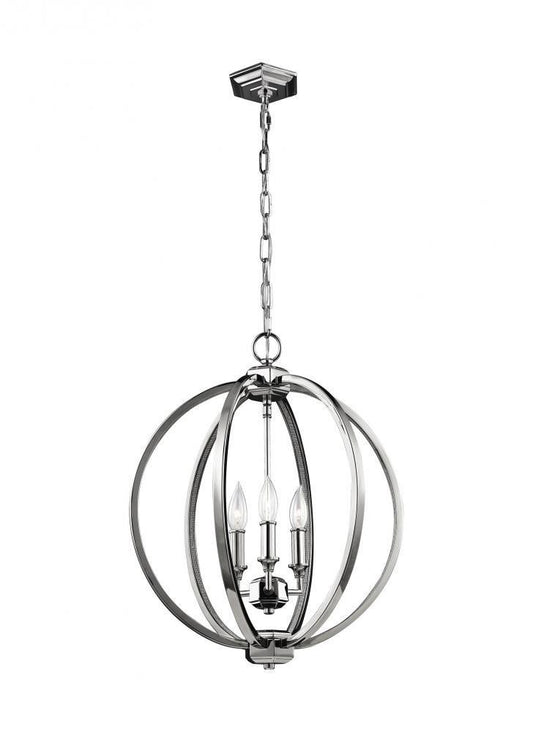 Visual Comfort Studio Corinne 3 Light Medium Pendant Polished Nickel