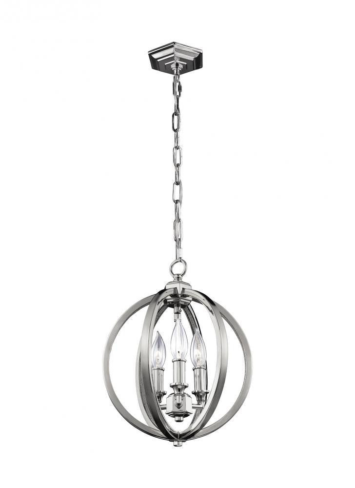 Visual Comfort Studio Corinne 3 Light Small Pendant Polished Nickel