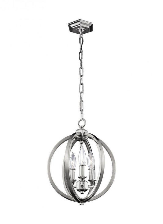 Visual Comfort Studio Corinne 3 Light Small Pendant Polished Nickel