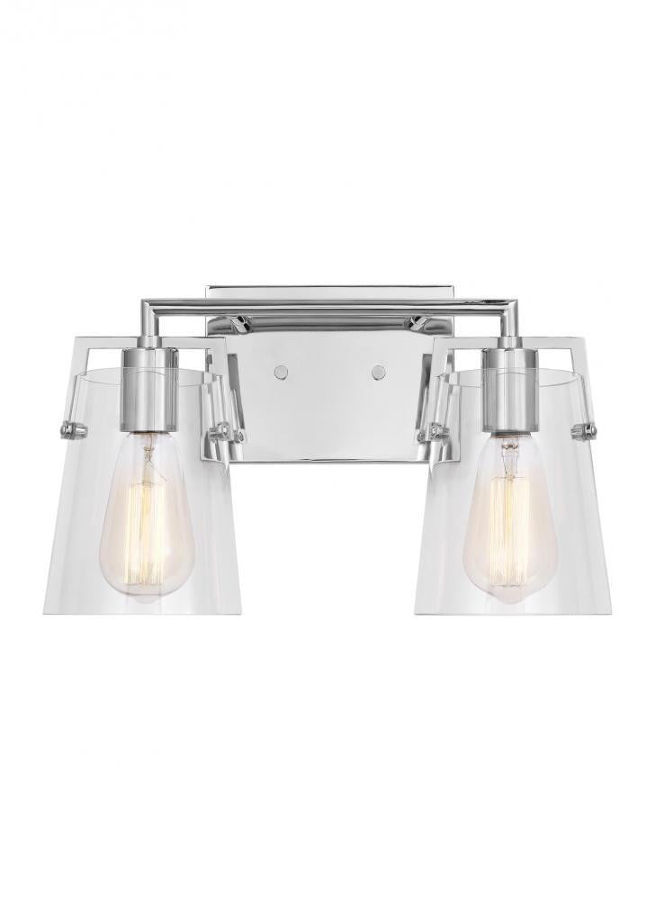 Visual Comfort Studio Crofton 2 Light Vanity Light Chrome