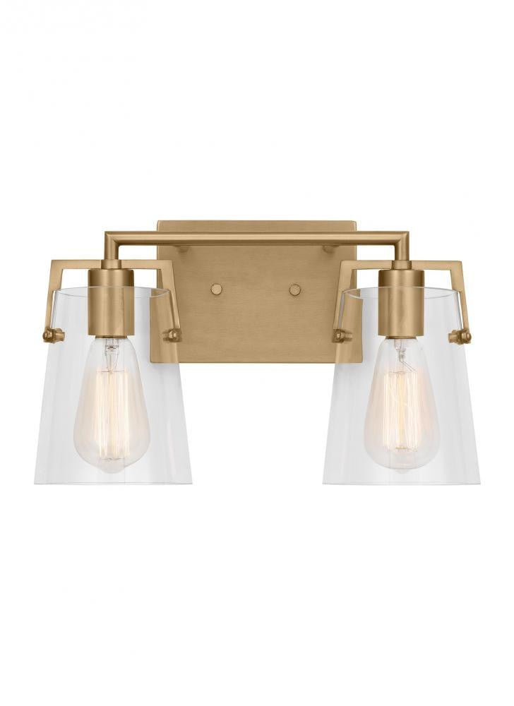 Visual Comfort Studio Crofton 2 Light Vanity Light Satin Brass
