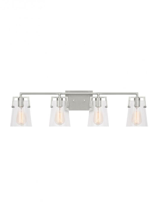 Visual Comfort Studio Crofton 4 Light Vanity Light Brushed Steel