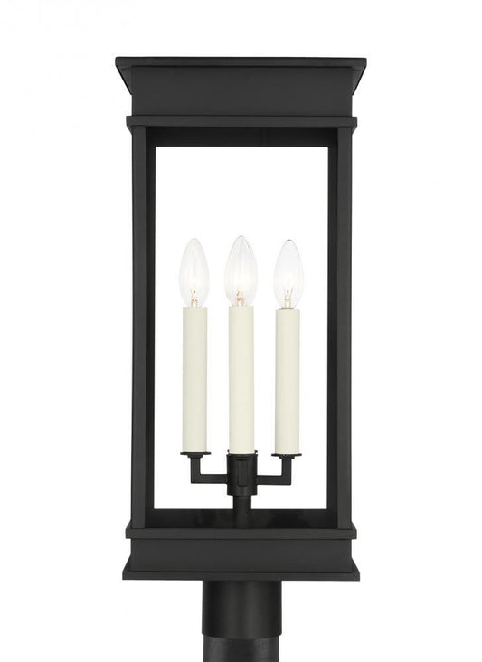 Visual Comfort Studio Cupertino 4 Light Large Post Lantern Textured Black
