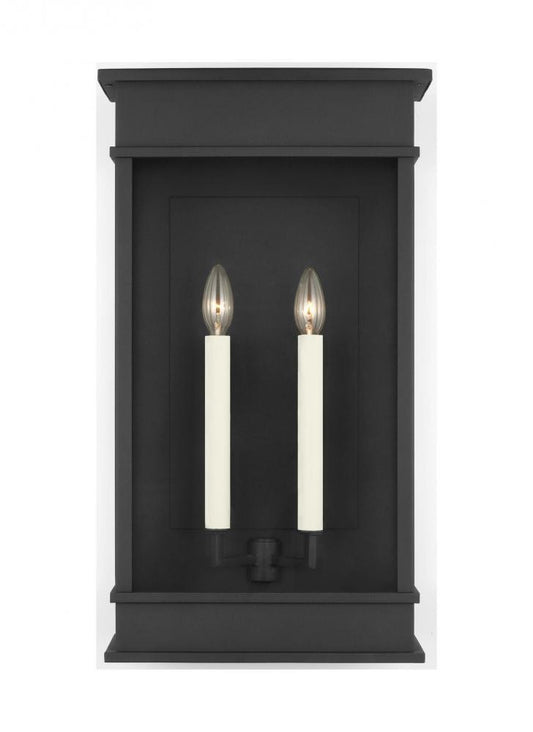 Visual Comfort Studio Cupertino 2 Light Large Wall Lantern Textured Black