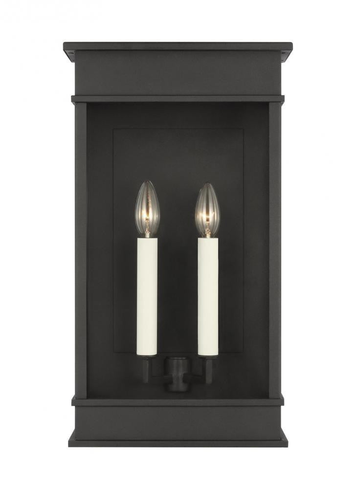 Visual Comfort Studio Cupertino 2 Light Extra Large Wall Lantern Textured Black