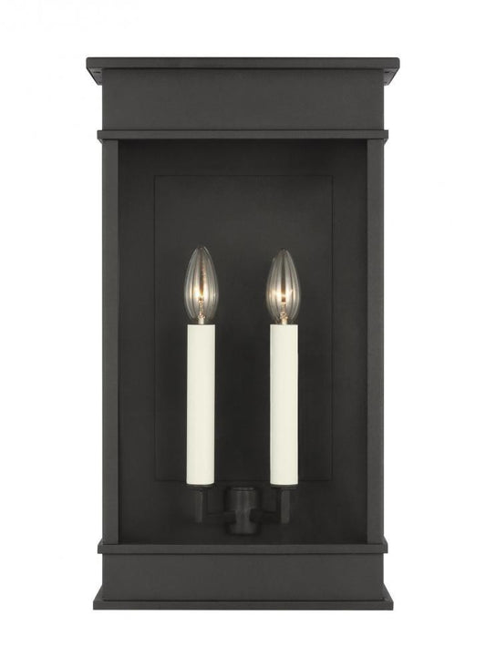 Visual Comfort Studio Cupertino 2 Light Extra Large Wall Lantern Textured Black