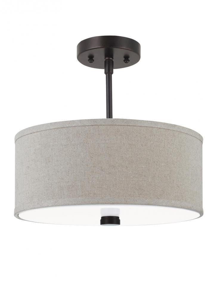 Visual Comfort Studio Dayna 2 Light LED Flush / Semi Flush Convertible Brushed Nickel