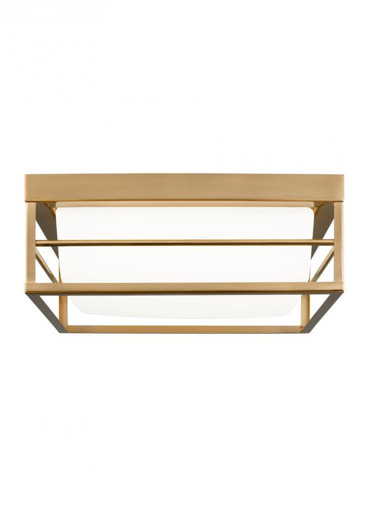 Visual Comfort Studio Dearborn Medium LED Flush Mount Satin Brass