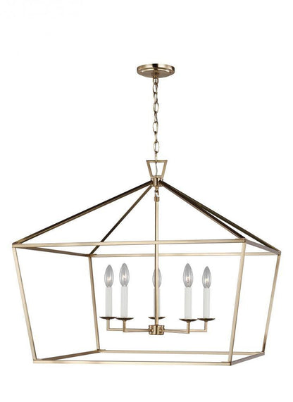 Visual Comfort Studio Dianna 5 Light Wide Lantern Satin Brass