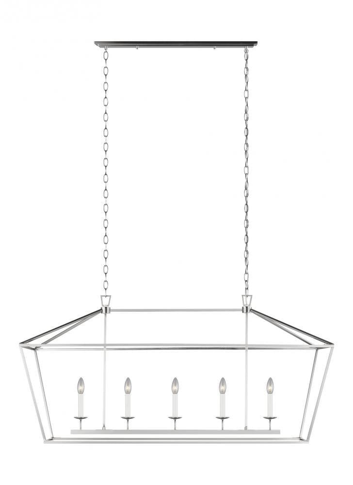Visual Comfort Studio Dianna 5 Light Medium LED Linear Chandelier Brushed Nickel