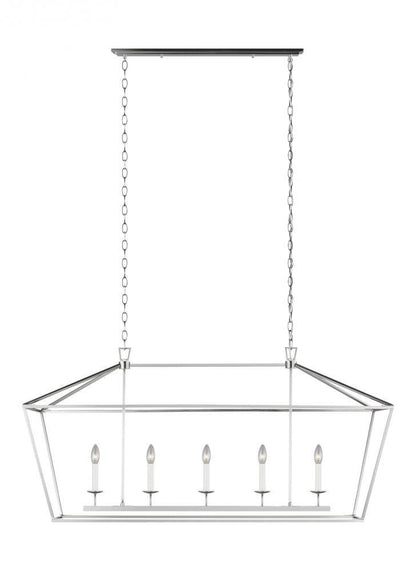 Visual Comfort Studio Dianna 5 Light Medium LED Linear Chandelier Brushed Nickel