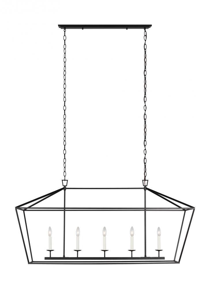 Visual Comfort Studio Dianna 5 Light Medium LED Linear Chandelier Midnight Black