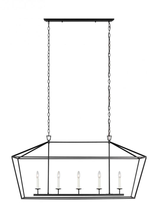 Visual Comfort Studio Dianna 5 Light Medium LED Linear Chandelier Midnight Black