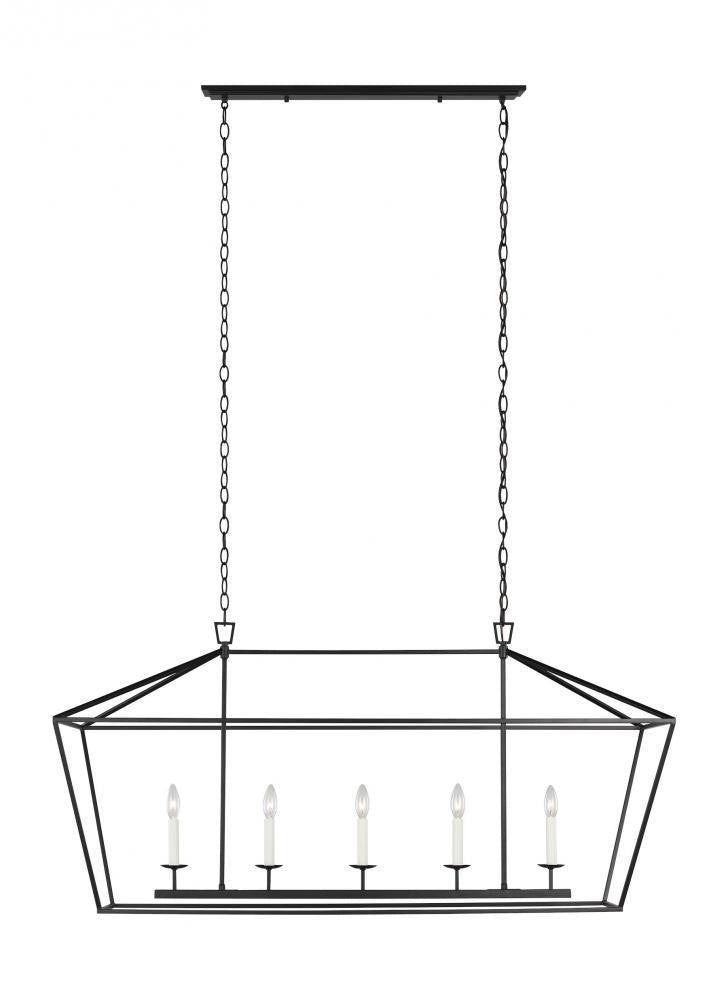 Visual Comfort Studio Dianna 5 Light Medium Linear Chandelier Midnight Black