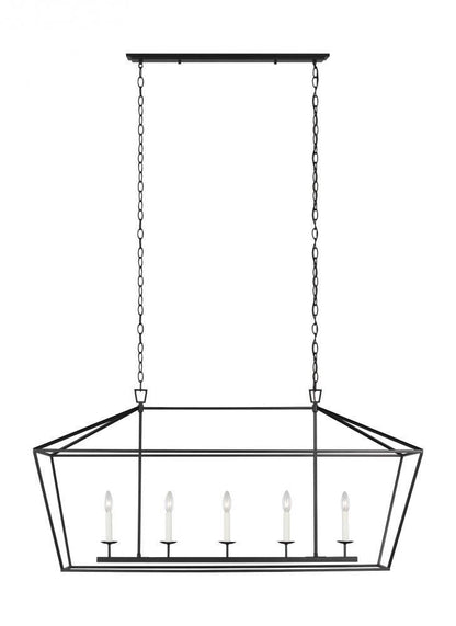Visual Comfort Studio Dianna 5 Light Medium Linear Chandelier Midnight Black