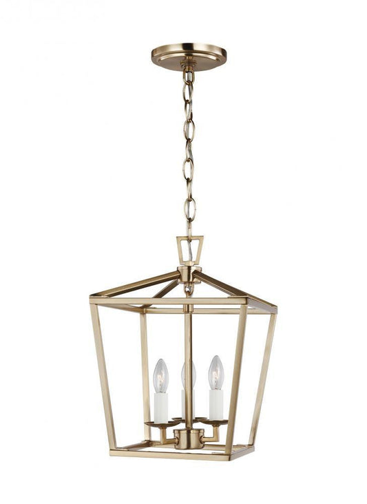 Visual Comfort Studio Dianna 3 Light LED Mini Lantern Satin Brass