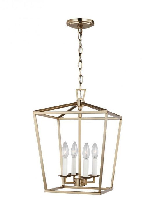Visual Comfort Studio Dianna 4 Light LED Small Lantern Satin Brass