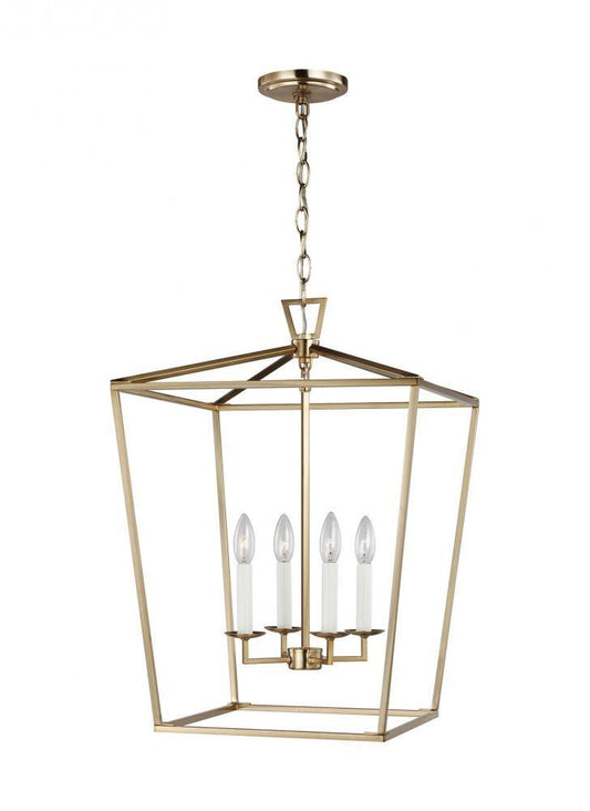 Visual Comfort Studio Dianna 4 Light Medium LED Lantern Satin Brass
