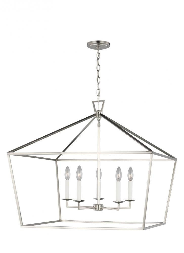 Visual Comfort Studio Dianna 5 Light Wide Lantern Brushed Nickel