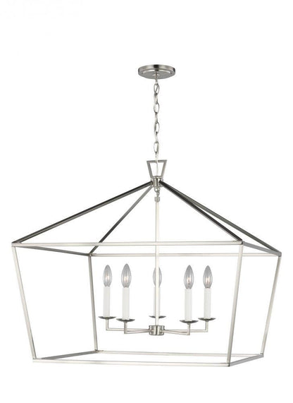 Visual Comfort Studio Dianna 5 Light Wide Lantern Brushed Nickel