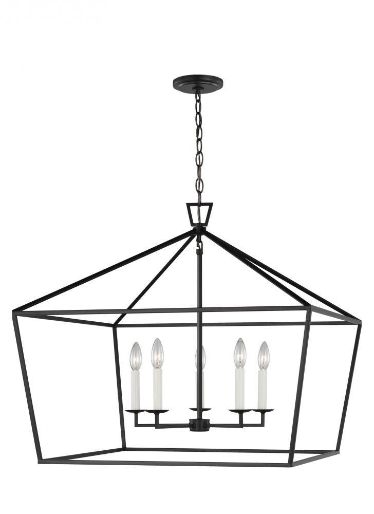 Visual Comfort Studio Dianna 5 Light Wide LED Lantern Midnight Black