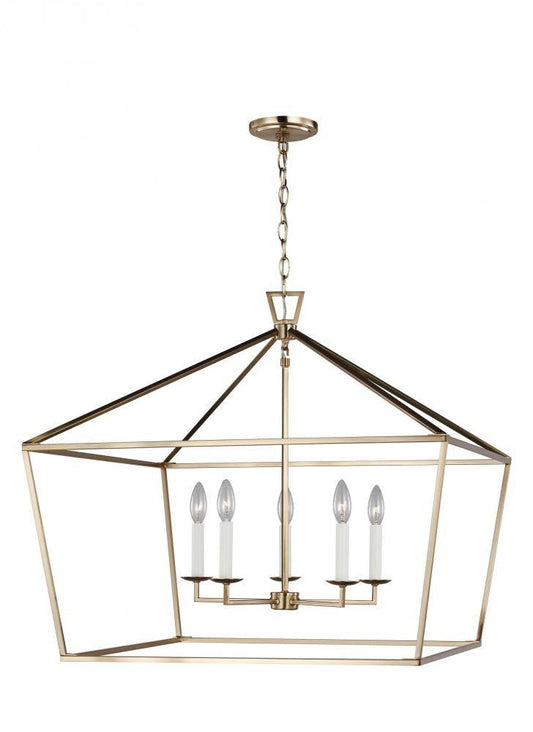 Visual Comfort Studio Dianna 5 Light Wide LED Lantern Satin Brass
