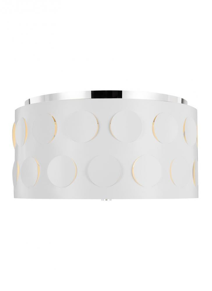 Visual Comfort Studio Dottie 3 Light Medium Flush Mount Polished Nickel