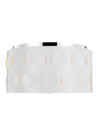 Visual Comfort Studio Dottie 3 Light Medium Flush Mount Polished Nickel