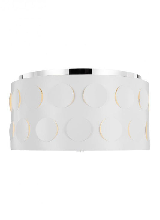 Visual Comfort Studio Dottie 3 Light Medium Flush Mount Polished Nickel
