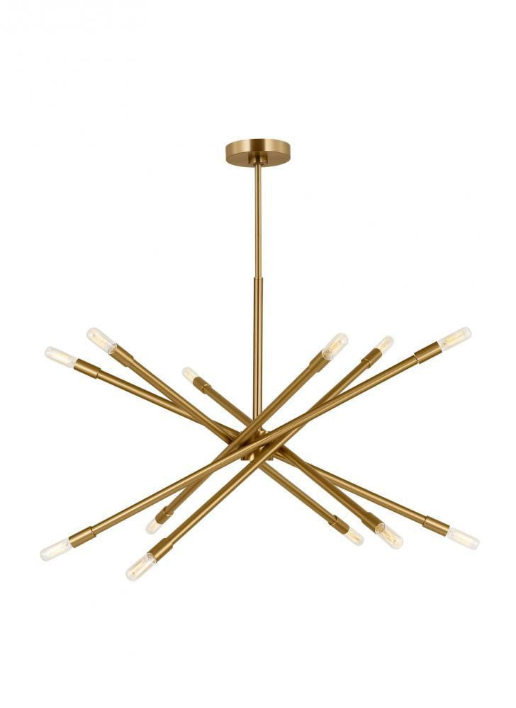 Visual Comfort Studio Eastyn 12 Light Large Chandelier Burnished Brass