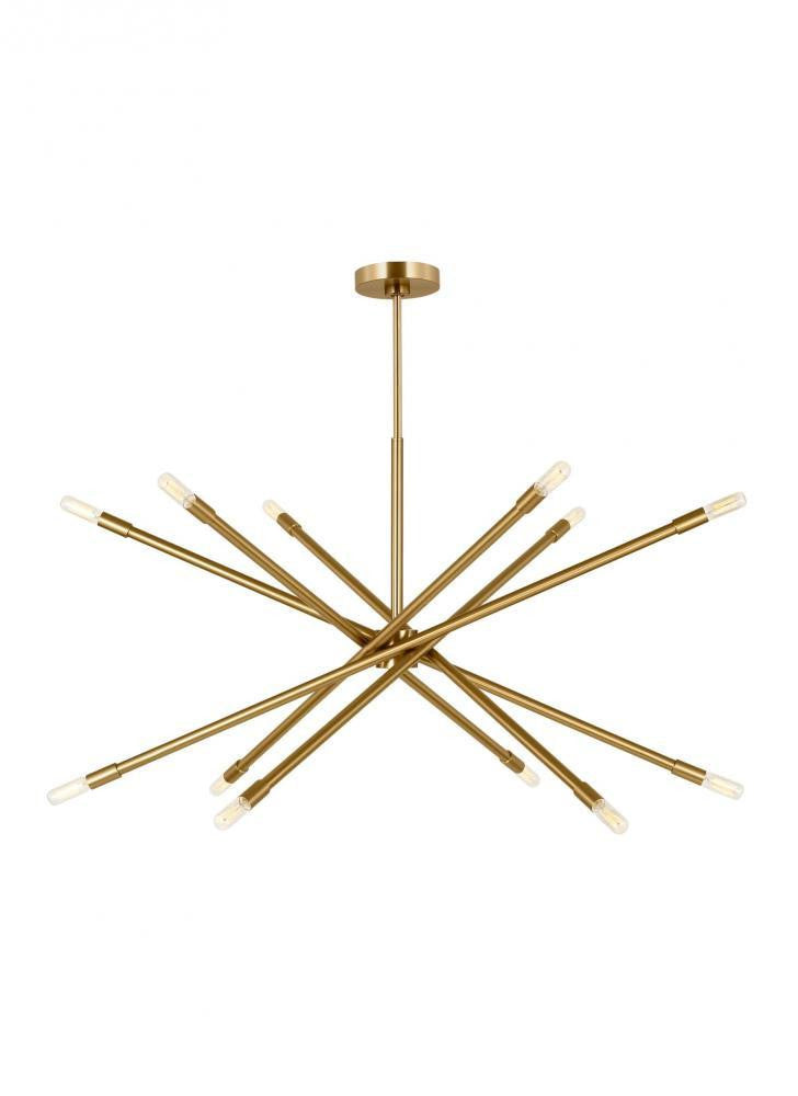 Visual Comfort Studio Eastyn 12 Light Extra Large Chandelier Burnished Brass