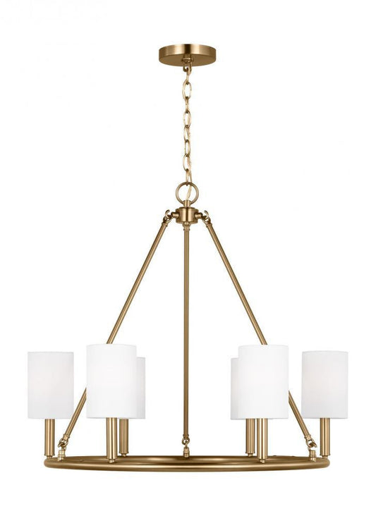 Visual Comfort Studio Egmont 6 Light Large Chandelier Satin Brass