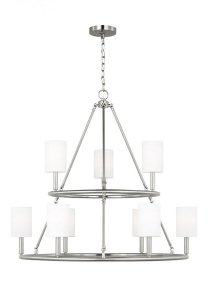 Visual Comfort Studio Egmont 9 Light Extra Large Chandelier Brushed Steel