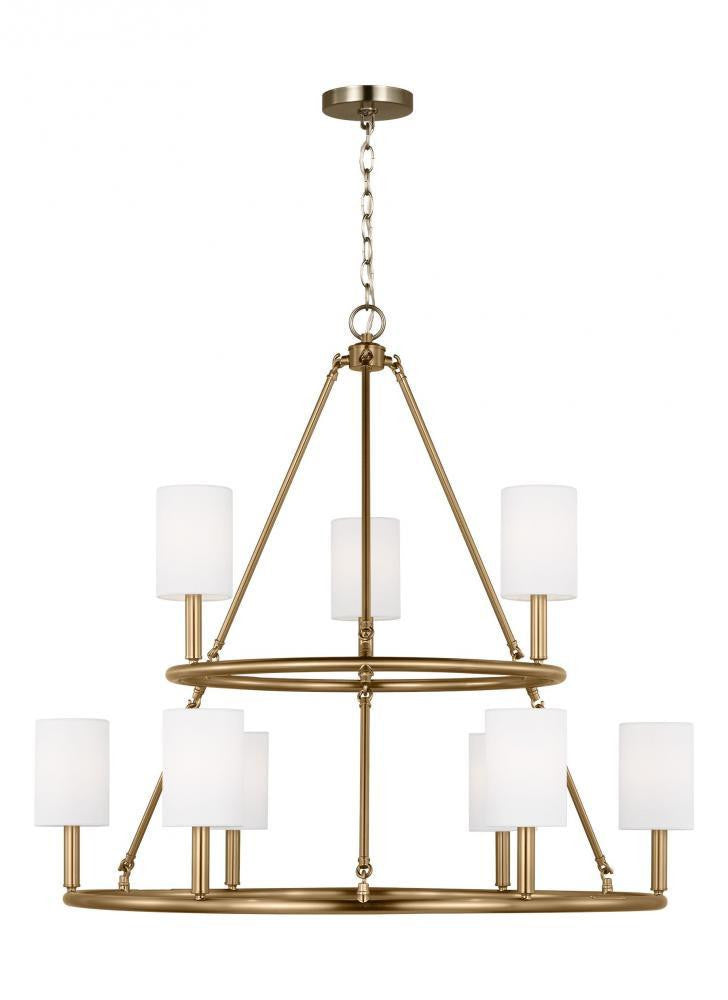 Visual Comfort Studio Egmont 9 Light Extra Large Chandelier Satin Brass