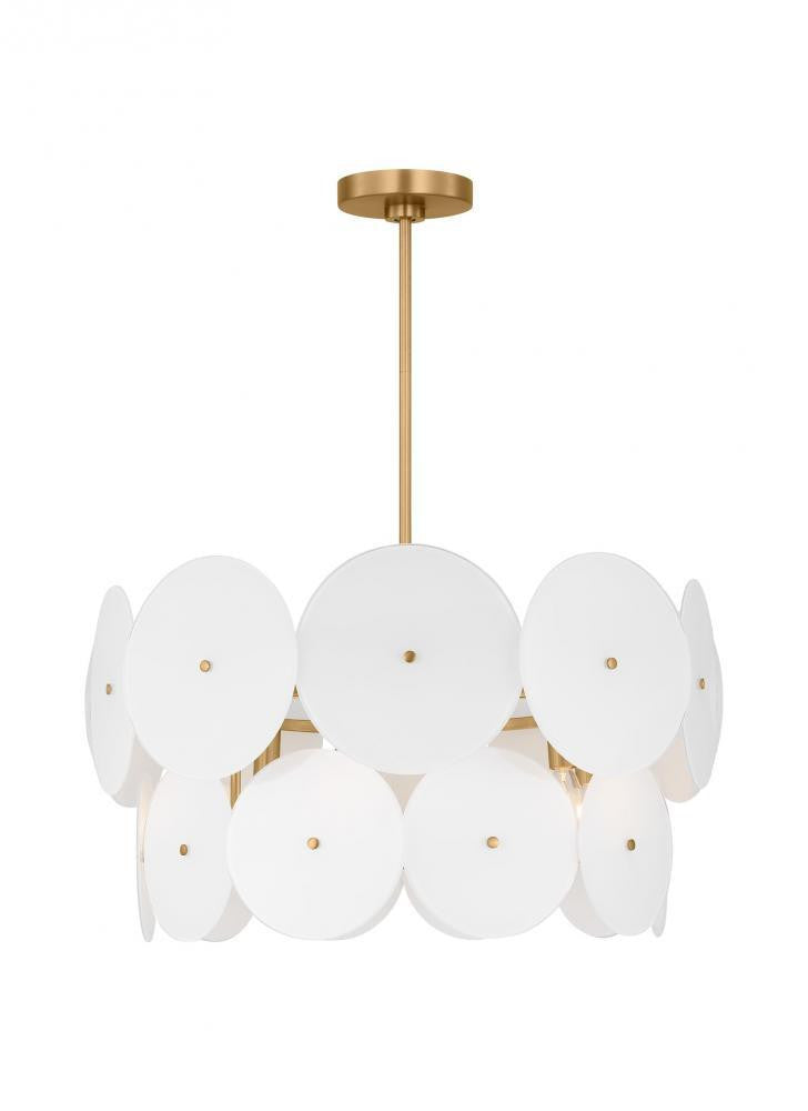 Visual Comfort Studio Emery 6 Light Medium Chandelier Burnished Brass