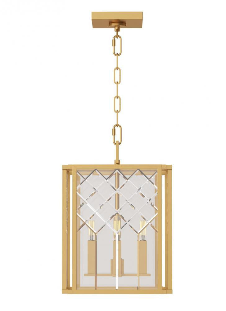 Visual Comfort Studio Erro 4 Light Small Lantern Burnished Brass