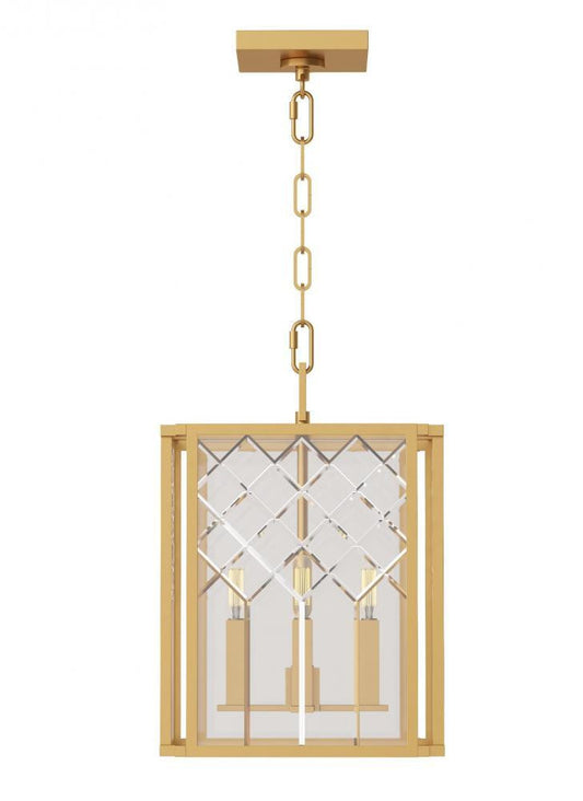 Visual Comfort Studio Erro 4 Light Small Lantern Burnished Brass